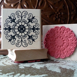 Iron Garden Medallion rubber stamp from oldislandstamps