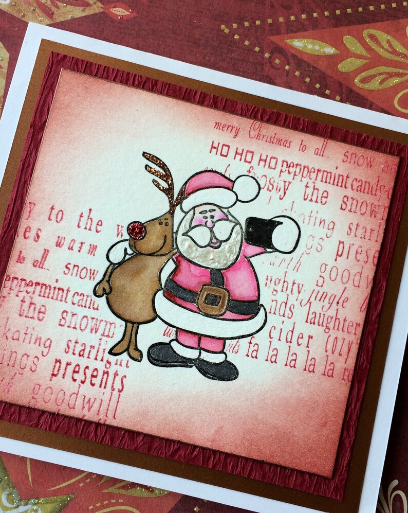 Santa Selfie rubber stamp from oldislandstamps