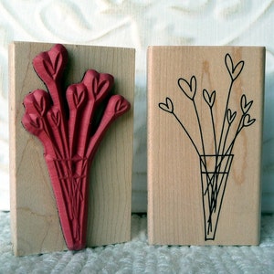 Hearts a Bloom sello de goma de oldislandstamps