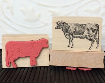 Holstein Cow rubber stamp from oldislandstamps