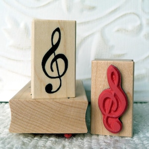 Sello de goma con la música de clave de sol de oldislandstamps