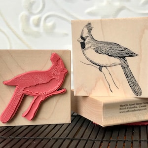 Cardinal bird rubber stamp from oldislandstamps