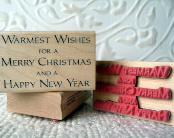 Warmest wishes Christmas verse rubber stamp from oldislandstamps