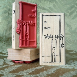 Van/naar kerstrendier rubberstempel van oldislandstamps