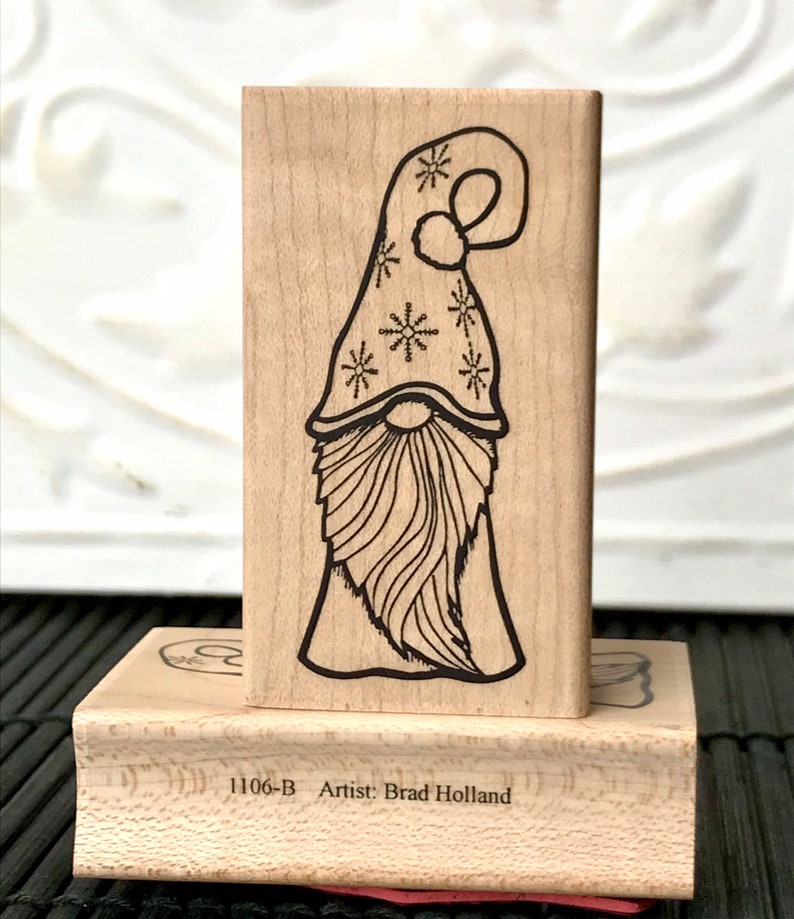 Frosty Gnome Rubber Stamp From Oldislandstamps Etsy