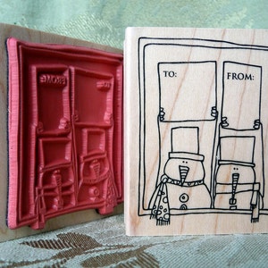 To / From Snowman rubber stamp from oldislandstamps