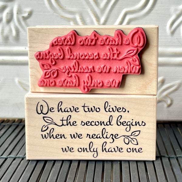 Two Lives verse rubber stamp from oldislandstamps