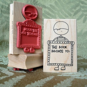 Kid&#39;s Bookplate rubber stamp from oldislandstamps