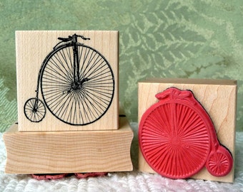 Penny Farthing Bicycle rubber stamp from oldislandstamps