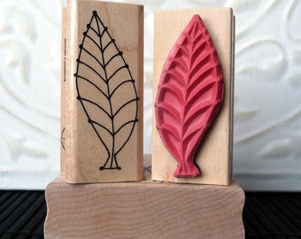 Fishbone Leaf rubber stamp from oldislandstamps