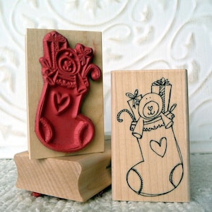 Stuffed Stocking rubber stamp from oldislandstamps