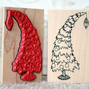 Heavy Holiday Christmas tree rubber stamp from oldislandstamps