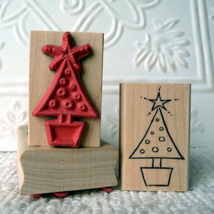 Little Potted Christmas Tree rubber stamp from oldislandstamps