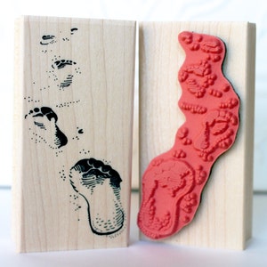 Footprints in the Sand rubber stamp from oldislandstamps