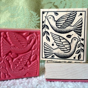 Two Turtle Doves rubber stamp from oldislandstamps