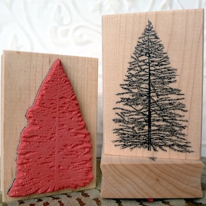 Natural Christmas tree rubber stamp from oldislandstamps