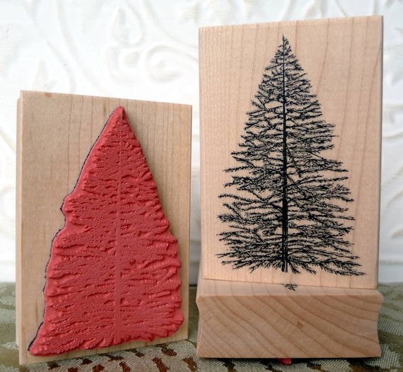Natural Christmas tree rubber stamp from oldislandstamps