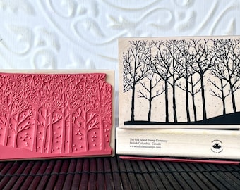 Winter Forest rubber stamp from oldislandstamps