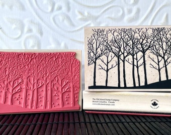 Winter Forest rubber stamp from oldislandstamps