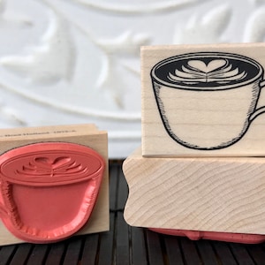 Latte Love coffee cup rubber stamp from oldislandstamps