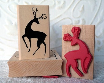 Silhouette Reindeer rubber stamp from oldislandstamps