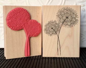 Retro Dandelion flower rubber stamp from oldislandstamps