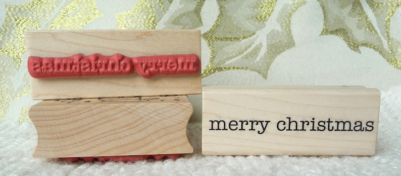 Merry Christmas rubber stamp from oldislandstamps image 1