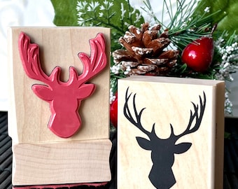 Deer antlers rubber stamp from oldislandstamps