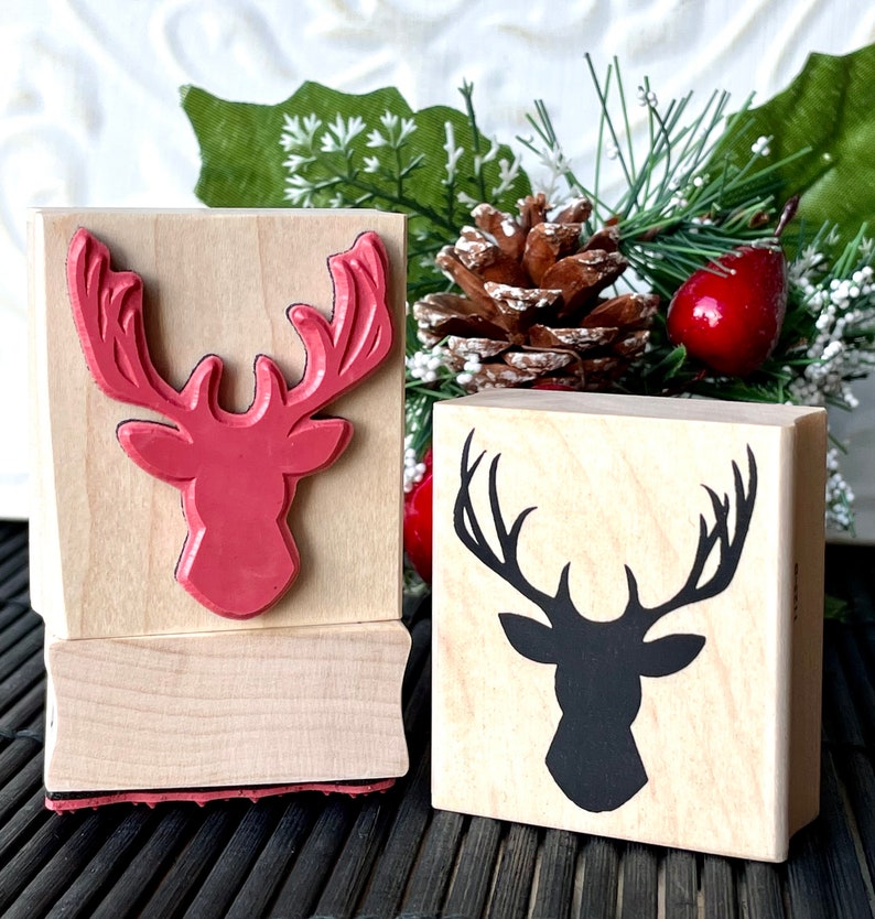 Deer antlers rubber stamp from oldislandstamps image 1