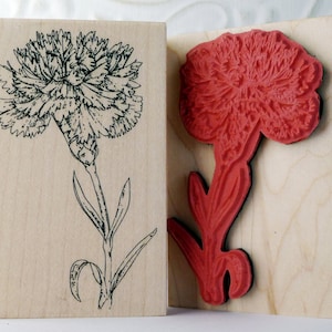 Carnation Flower rubber stamp from oldislandstamps