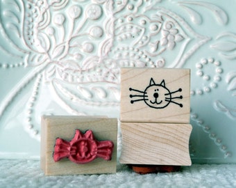 Kitty Face rubber stamp from oldislandstamps