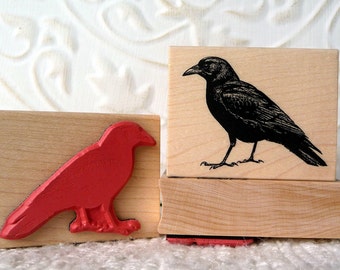 Common Crow rubber stamp from oldislandstamps