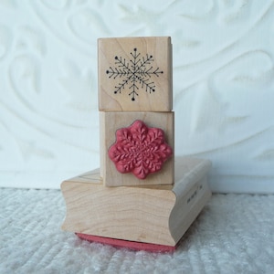 Pequeño sello de goma con forma de copo de nieve de oldislandstamps