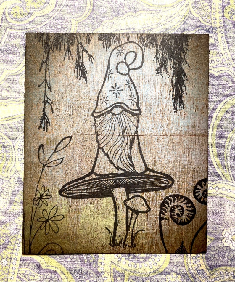Frosty Gnome Rubber Stamp From Oldislandstamps Etsy