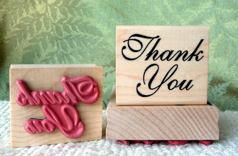 Thank You Rubber Stamp From Oldislandstamps | Etsy