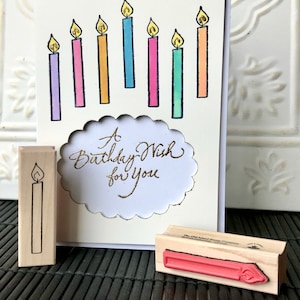 Birthday candle rubber stamp from oldislandstamps