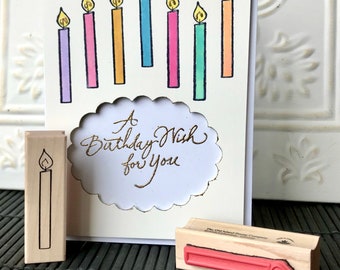 Birthday candle rubber stamp from oldislandstamps