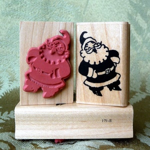Carimbo de borracha antiquado do Papai Noel de oldislandstamps