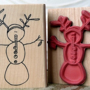 Twiggy Snowman rubber stamp from oldislandstamps