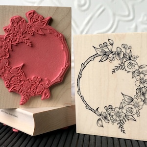 Floral Wreath rubber stamp from oldislandstamps