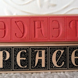 Tampon en caoutchouc Peace Script de oldislandstamps