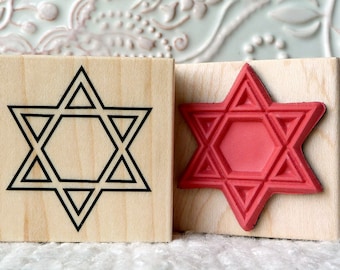 Star of David rubber stamp from oldislandstamps