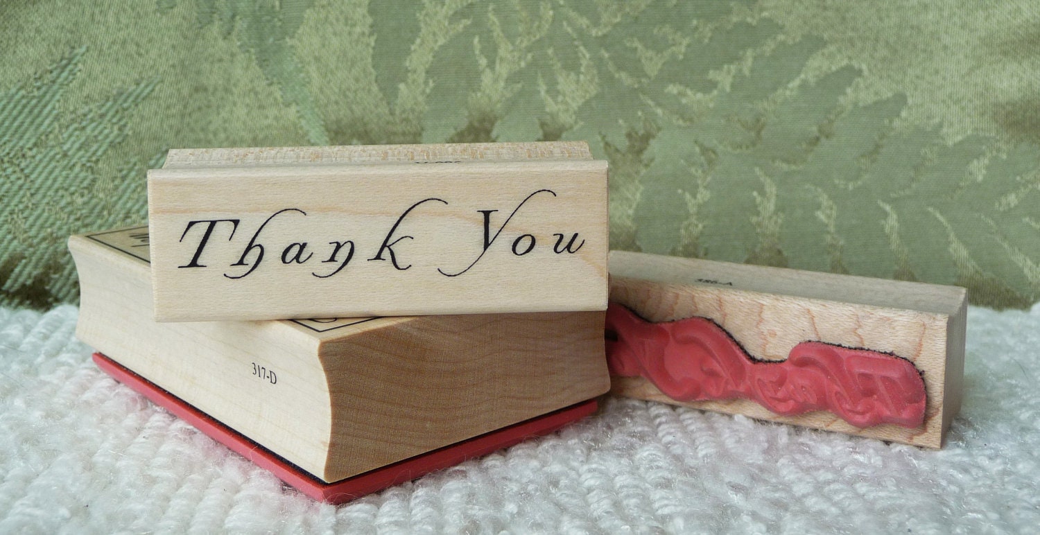 Thank You Rubber Stamp From Oldislandstamps - Etsy