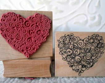 Rosette Heart rubber stamp from oldislandstamps