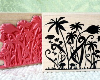 Silhouette Garden rubber stamp from oldislandstamps