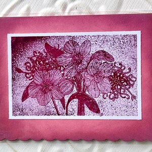 Floral NYC Subway mosaic rubber stamp from oldislandstamps image 4