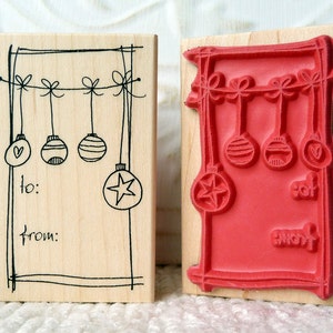 Ornaments To From tag rubber stamp from oldislandstamps