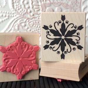 Frosty Feline Snowflake rubber stamp from oldislandstamps