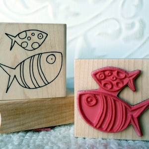 Big fish Little fish rubber stamp from oldislandstamps