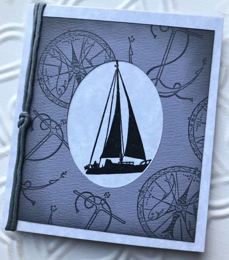 sailboat silhouette stamp